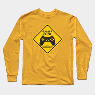 Gamer zone warning, be careful not to disturb Long Sleeve T-Shirt